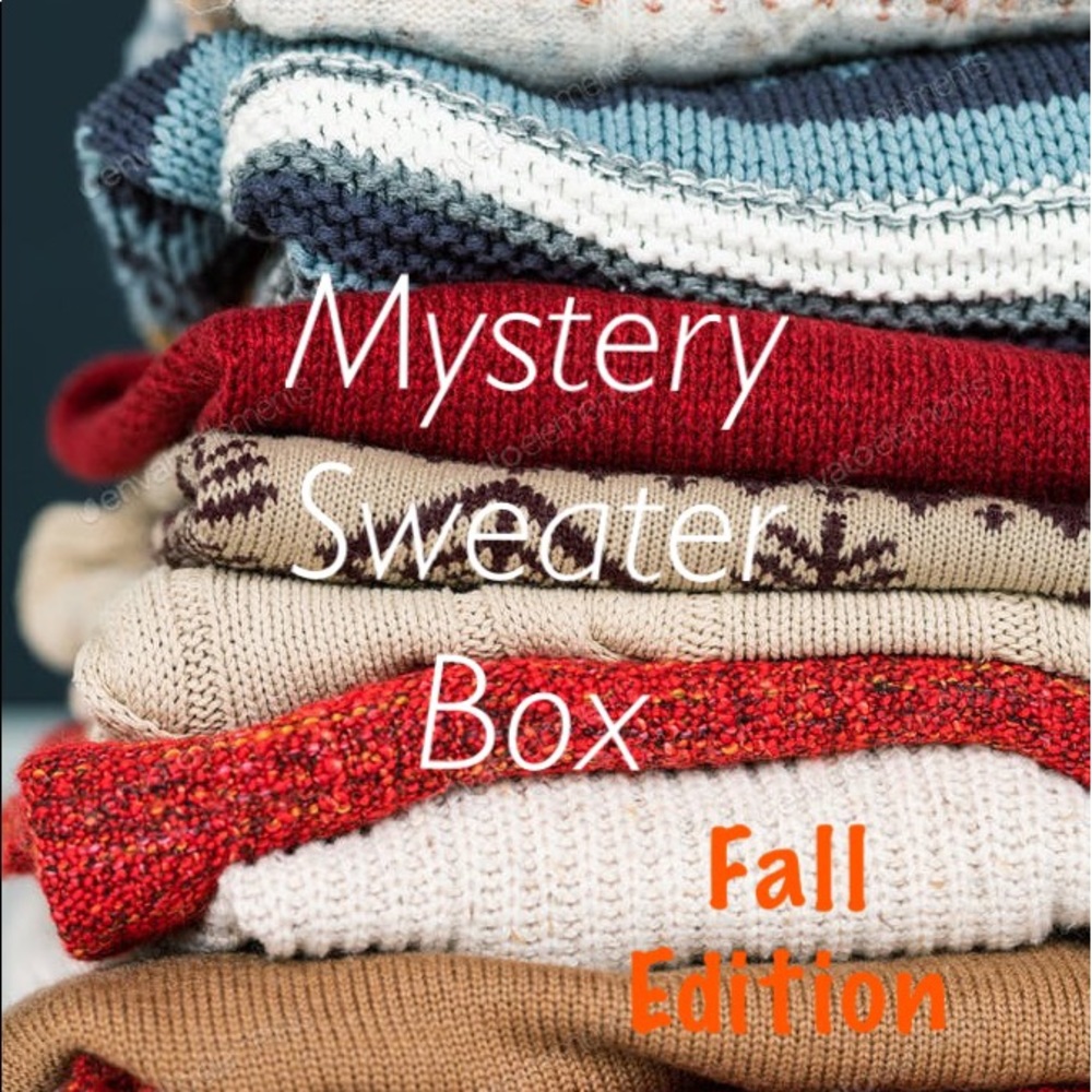 Mystery box with 3 super cute sweaters :)